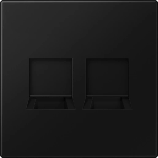 Jung LS range centraalplaat- (onderdeel) afdekking ls990 Modular-Jack 2 connectoren Zonder label zwart LS1969-2WESWM