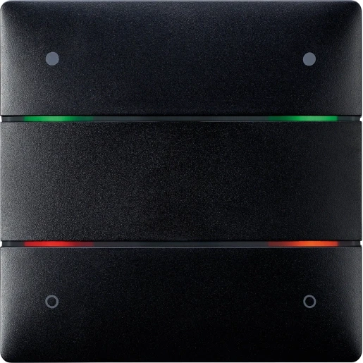 Theben KNX-iON Tastsensor met geïntegreerde temperatuur KNX 4-voudig zwart met tekstv inbouw IP20 RAL 9005 4969244