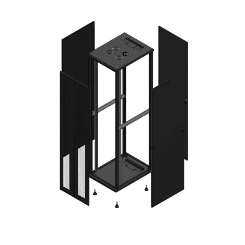 Gigamedia Vloer patchkast AV dubbel PER AR enkel TOL 19" 47HE 600x800mm Zwart GGM 704768PPDPTS