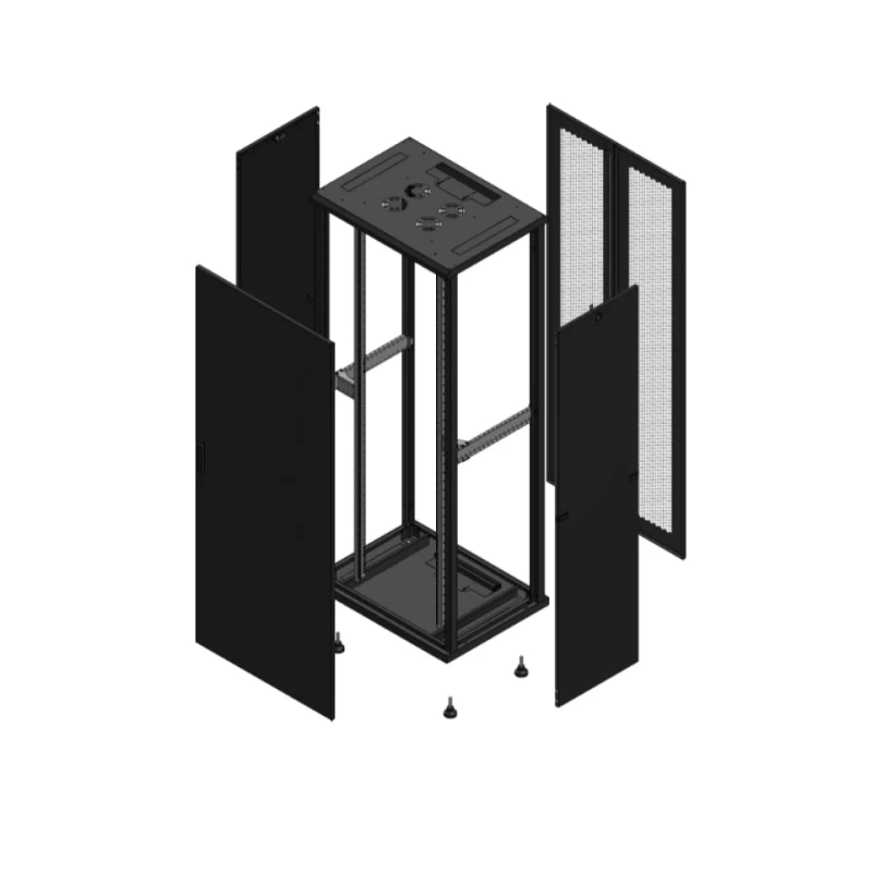 Gigamedia Vloer patchkast AV enkel TOL AR dubbel PER 19" 42HE 800x600mm Zwart GGM 704286PTSPPD