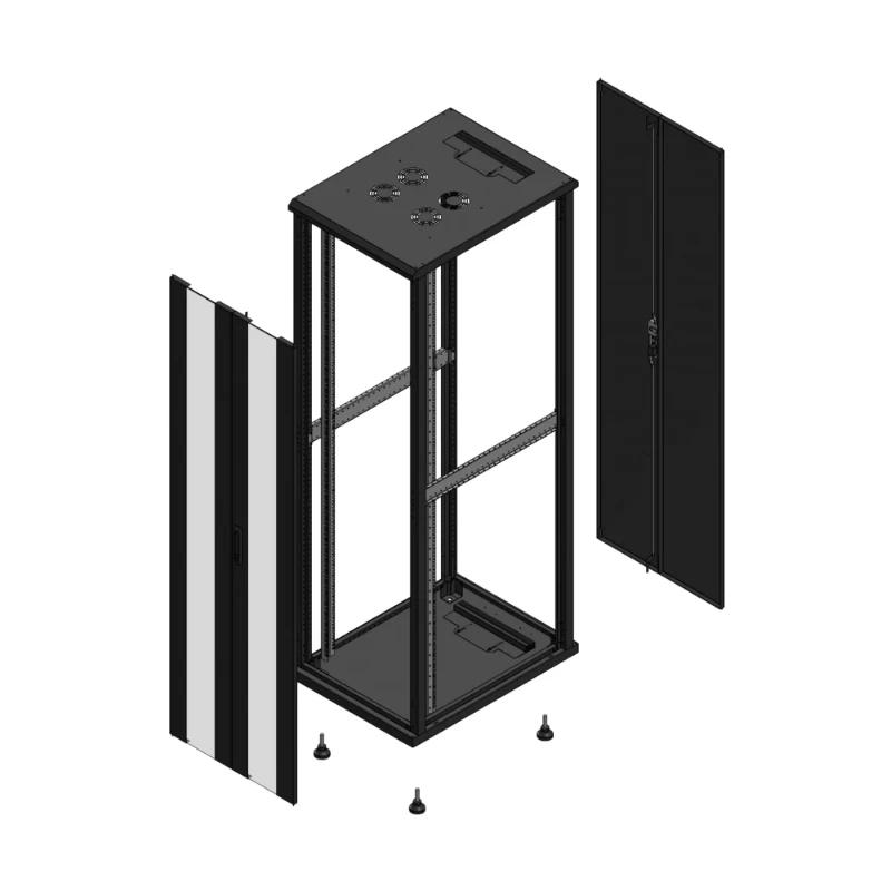 Gigamedia Vloer patchkast AV dubbel VER AR dubbel TOL EX 19" 42HE 600x800mm Zwart GGM 704268PVDPTDEX