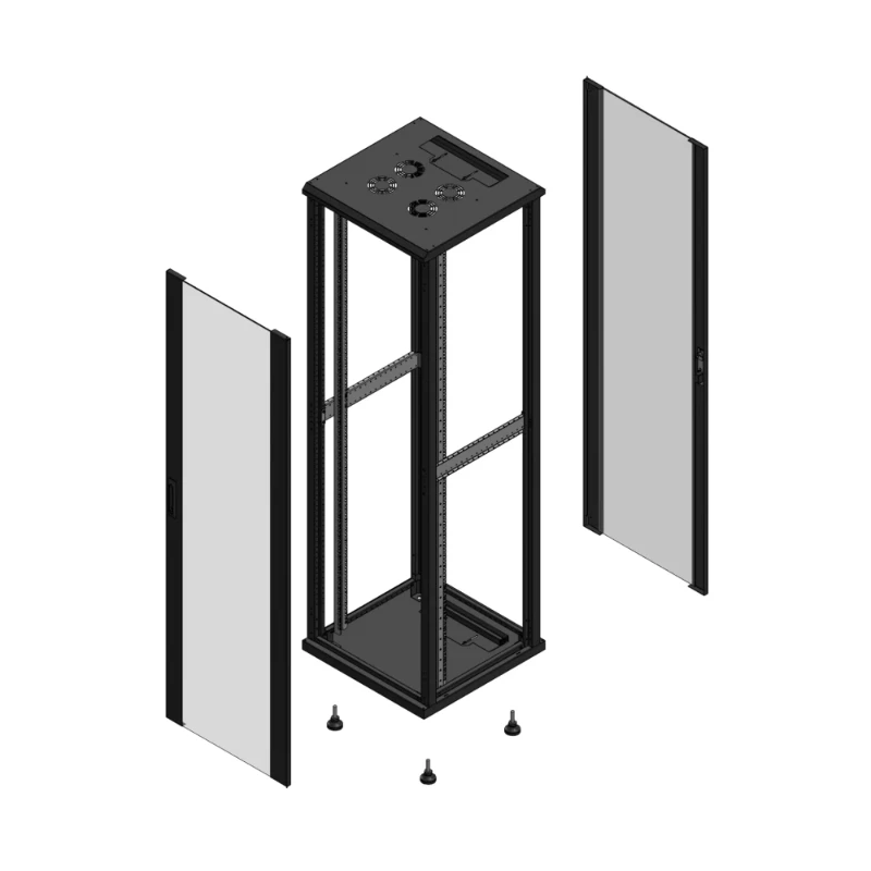 Gigamedia Vloer patchkast AV enkel VER AR enkel VER EX 19" 42HE 600x600mm Zwart GGM 704266PVSPVSEX