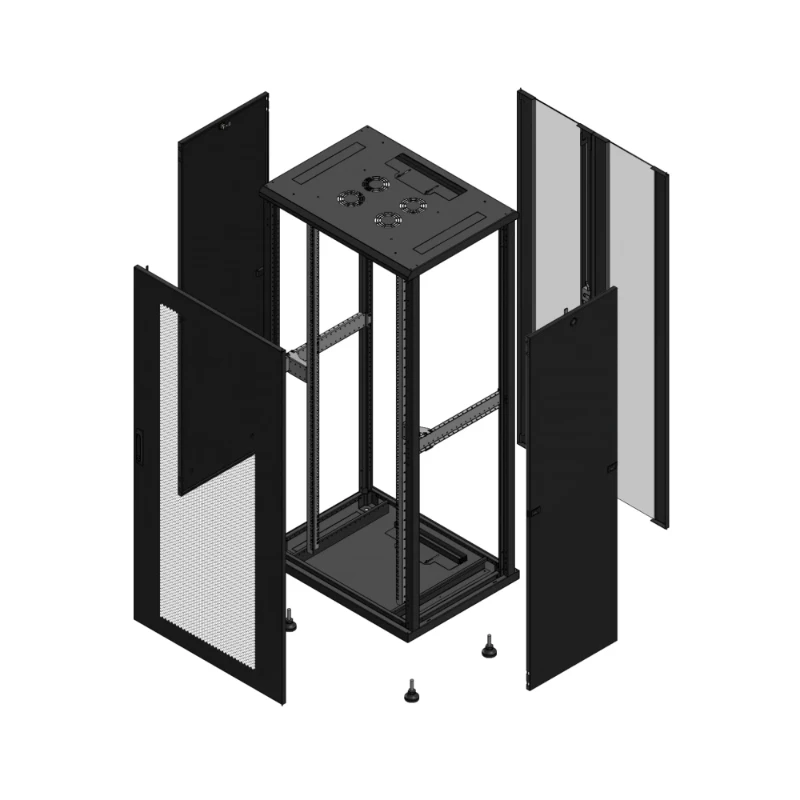 Gigamedia Vloer patchkast AV enkel PER AR dubbel VER 19" 36HE 800x600mm Zwart GGM 703686PPSPVD
