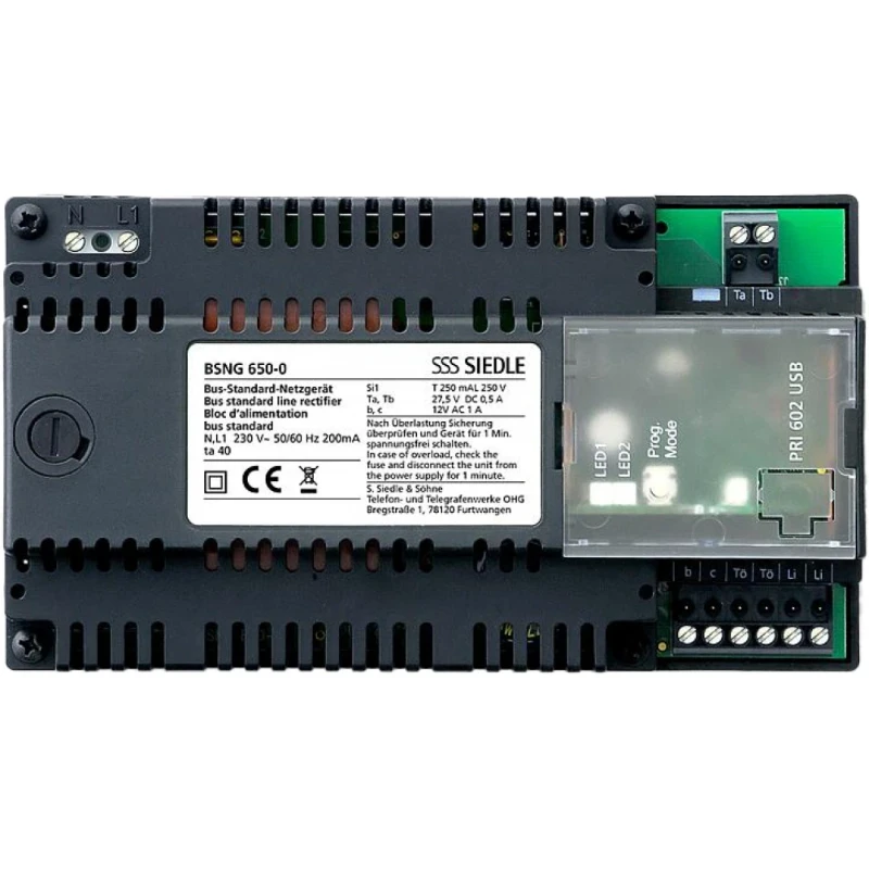 Siedle Bus-Standaard-netvoeding din-rail 12V AC IP20 210012496-00