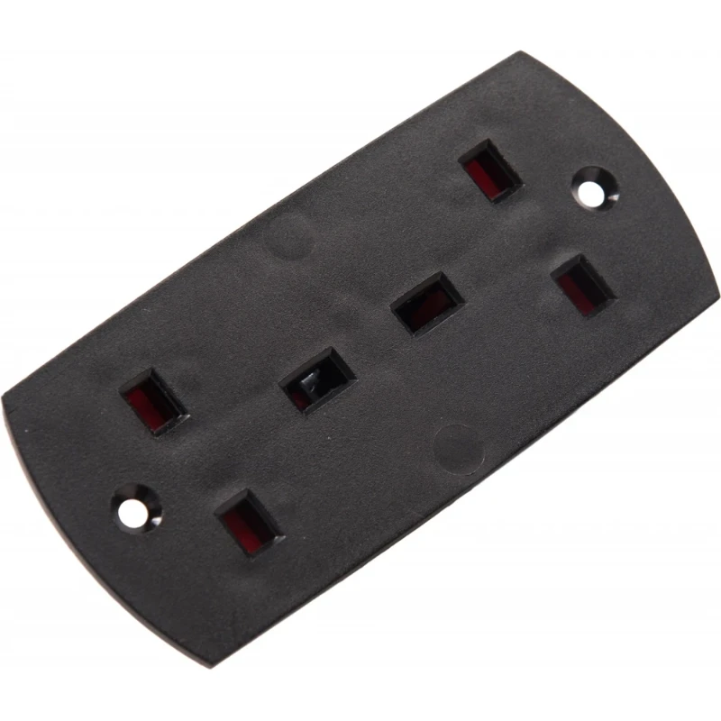 Martin Kaiser inbouw toestelcontactdoos 2-voudig geaard type g shutter 250V 13A IP20 zwart 499/SW