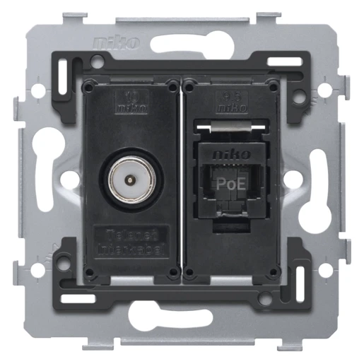 Niko Combinatie coax met RJ45-aansluiting UTP cat. 6A klaar voor PoE++