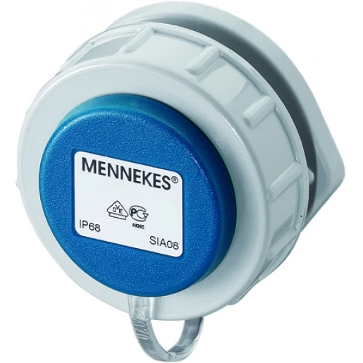 Mennekes Schuko inbouwcontactdoos 230V 16A IP68 blauw 17038