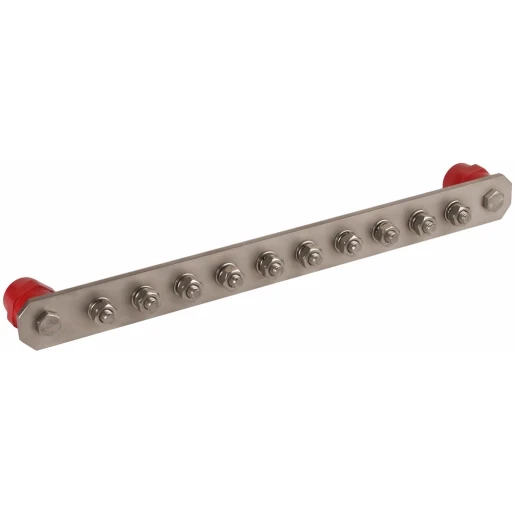 Dehn Equipotential bonding bar without cover stst with m10 screws for 10 co