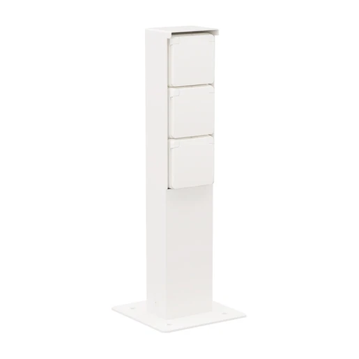 Niko New Hydro tuinpaal randaarde grondpin 83x68mm 3 contactdozen Mat wit IP44 701-36935