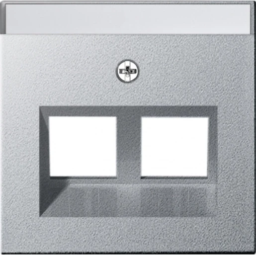 Gira System 55 Afdekking 30° + TK voor draagring Modular-Jack Centraalplaat Met label aluminium 264026