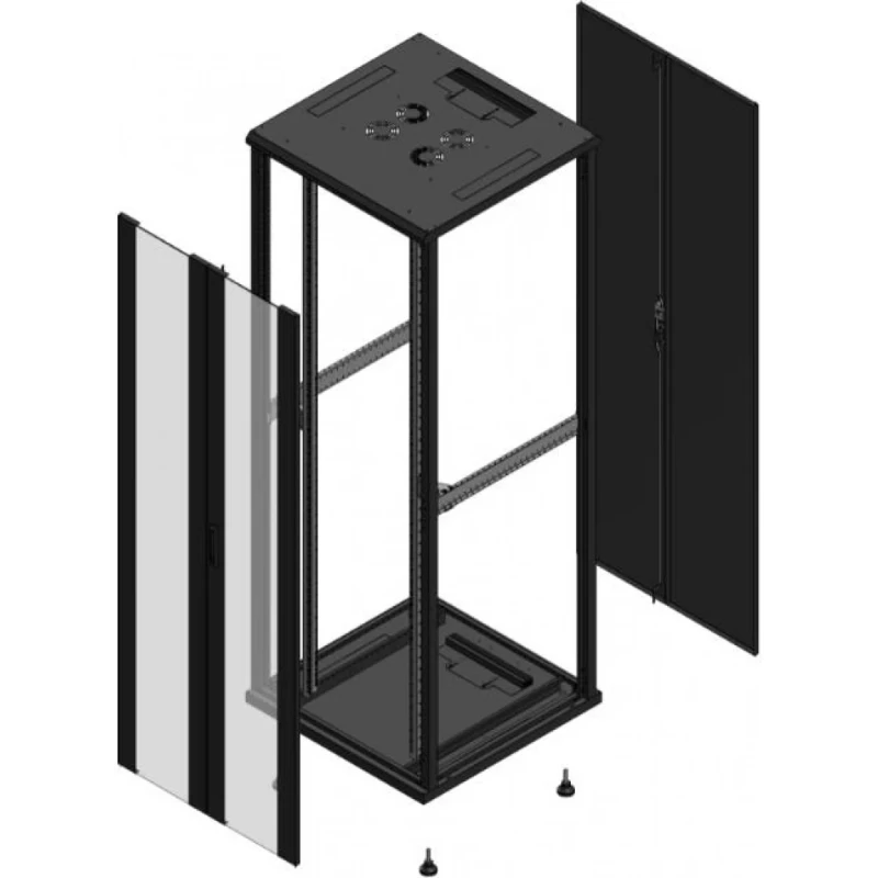 Gigamedia Vloer patchkast AV dubbel VER AR dubbel TOL EX 19" 47HE 800x800mm Zwart GGM 704788PVDPTDEX