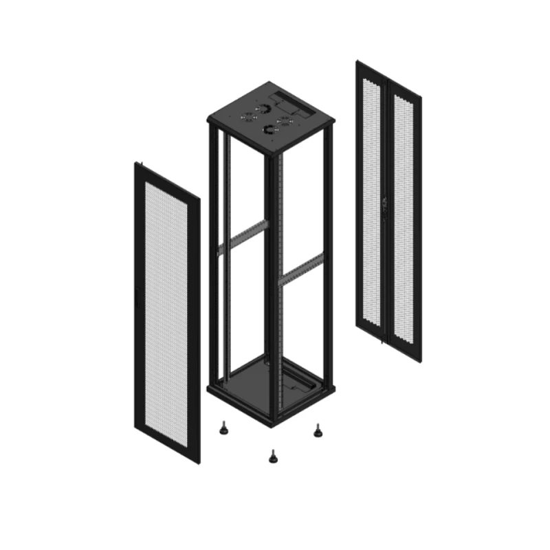 Gigamedia Vloer patchkast AV enkel PER AR dubbel PER EX 19" 47HE 600x600mm Zwart GGM 704766PPSPPDEX