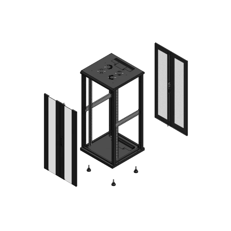 Gigamedia Vloer patchkast AV dubbel VER AR dubbel PER EX 19" 26HE 600x600mm Zwart GGM 702666PVDPPDEX