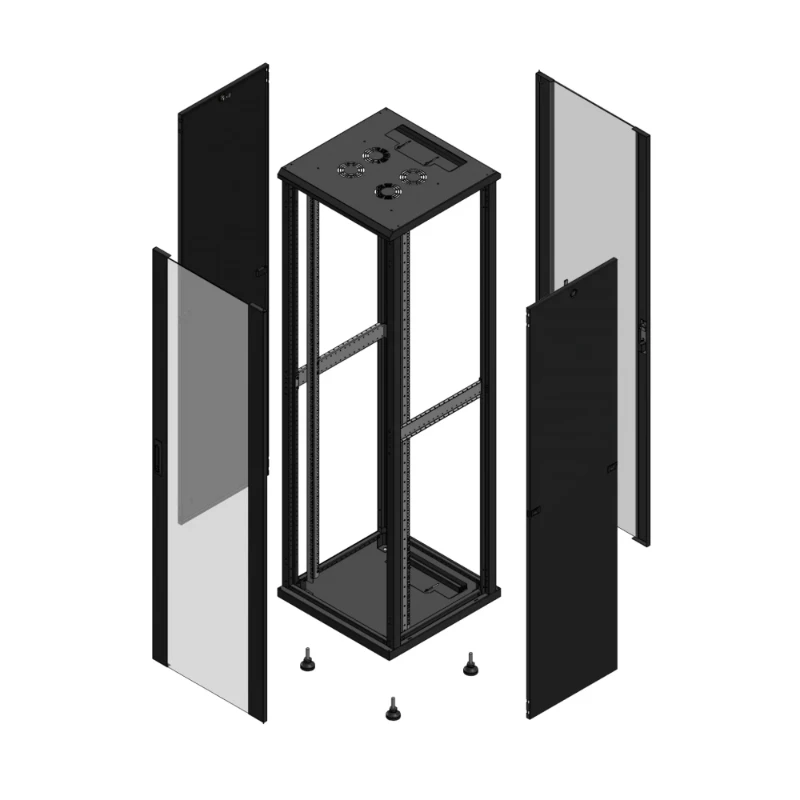 Gigamedia Vloer patchkast AV enkel VER AR enkel VER 19" 42HE 600x600mm Zwart GGM 704266PVSPVS