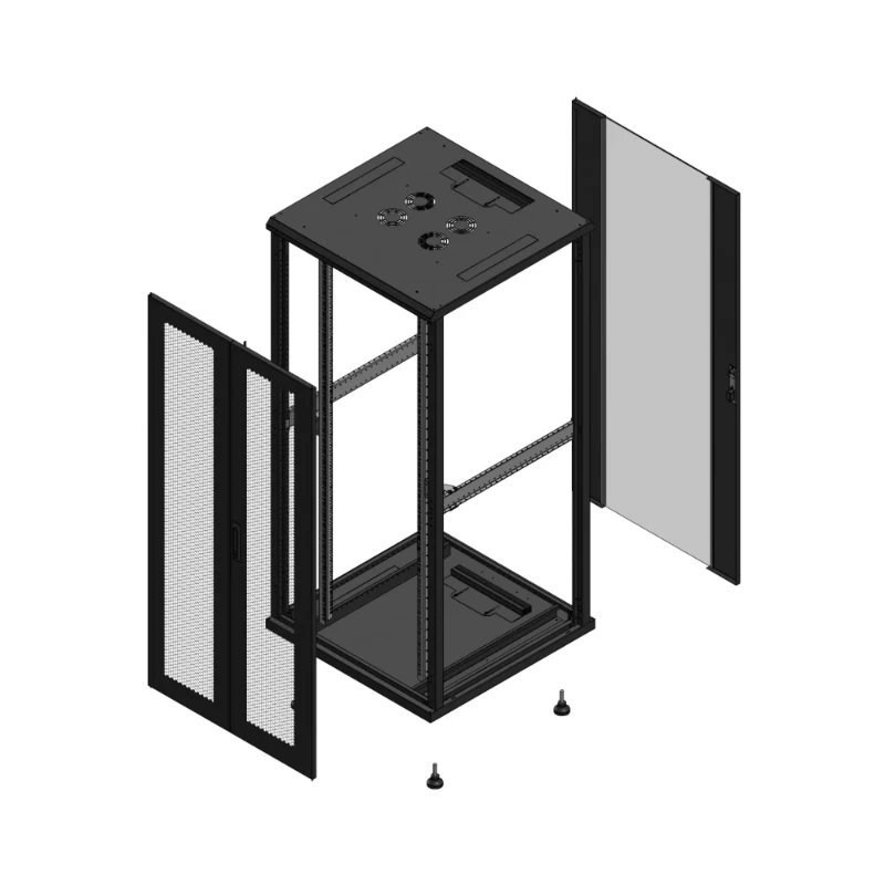 Gigamedia Vloer patchkast AV dubbel PER AR enkel VER EX 19" 36HE 800x800mm Zwart GGM 703688PPDPVSEX