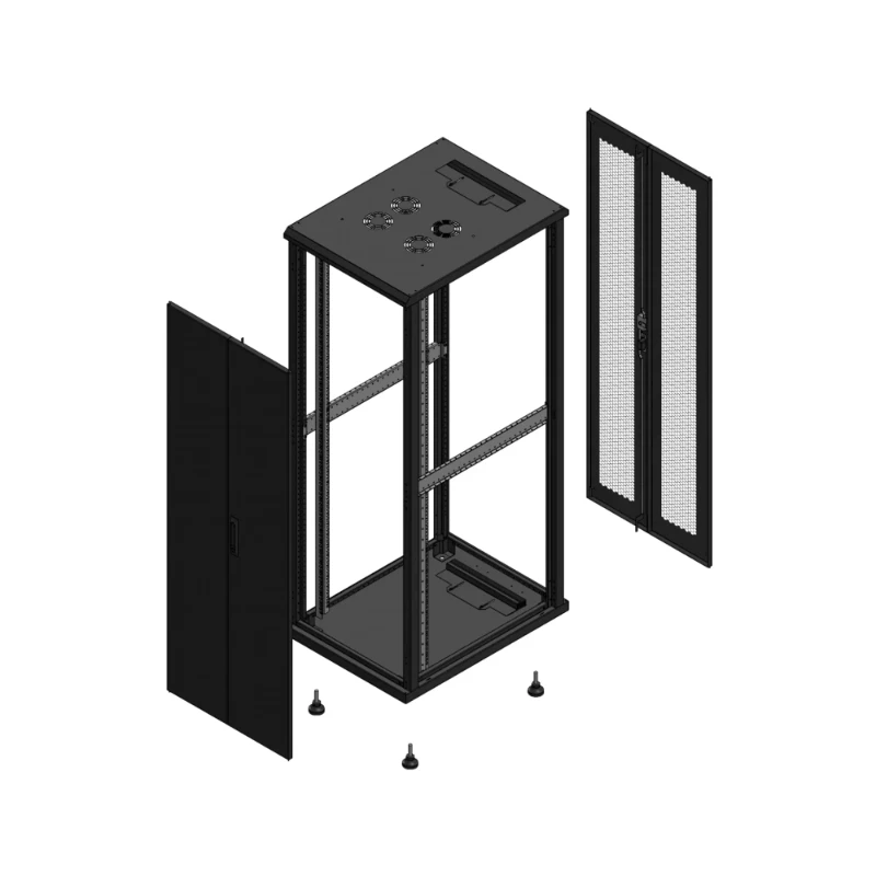 Gigamedia Vloer patchkast AV dubbel TOL AR dubbel PER EX 19" 36HE 600x800mm Zwart GGM 703668PTDPPDEX