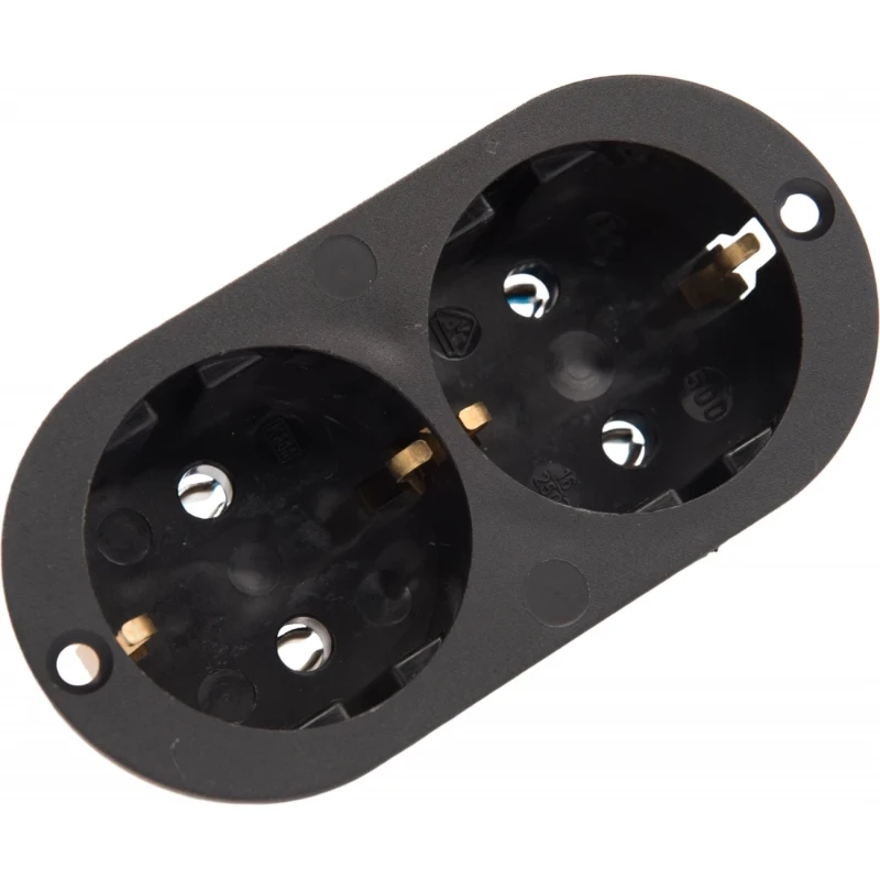 Martin Kaiser inbouw toestelcontactdoos 2-voudig ra 250V 16A IP20 zwart 500/2/SW