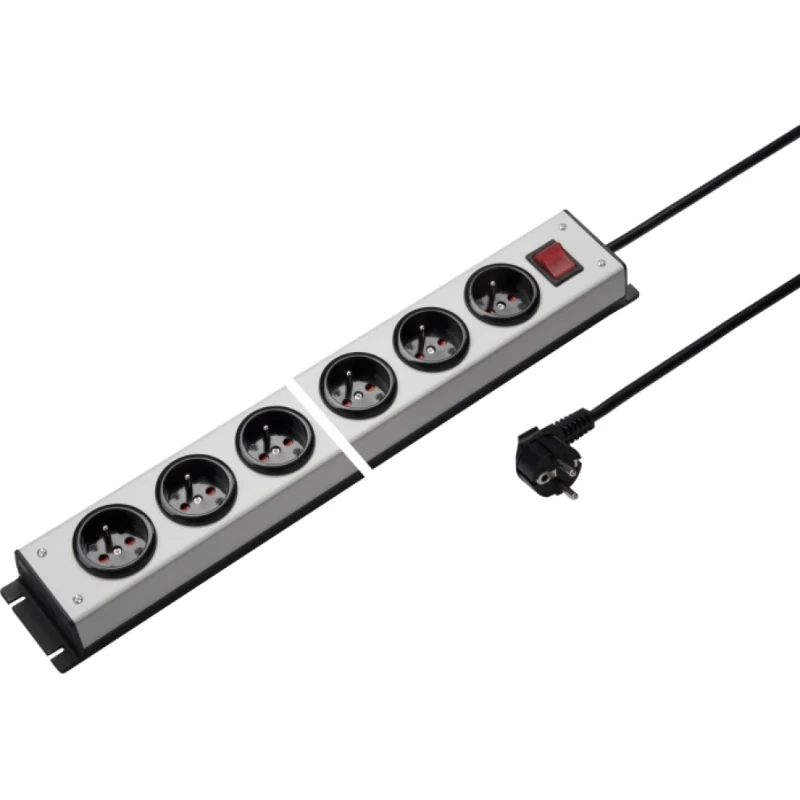 Martin Kaiser Contactdooscomb 6-v penaarde met schakelaar en shutter snoer1,5m