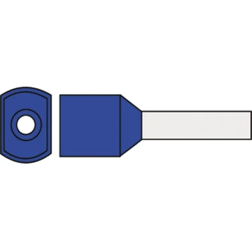 Klemko adereindhuls 2,5mm² 10mm Geïsoleerd Twin Blauw
