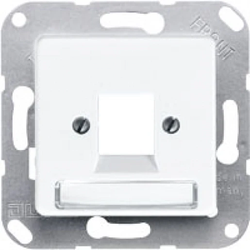 Jung Centraalplaat AMP Modular-Jack 1 connector Met label wit 169-1NFWE