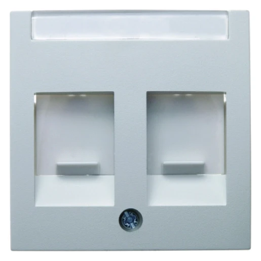 Hager berker S.1/B.3/B.7 centraalplaat data Modular-Jack Centraalplaat 2 connectoren Met label wit 11811909