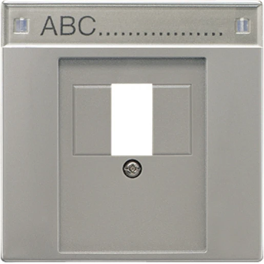 Jung LS range Centraalplaat + tekstvenster TAE 1 connector MetaalMet label aluminium AL2969TNA