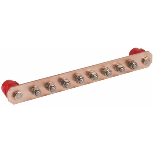 Dehn Equipotential bonding bar without cover cu with m10 screws for 8 conne