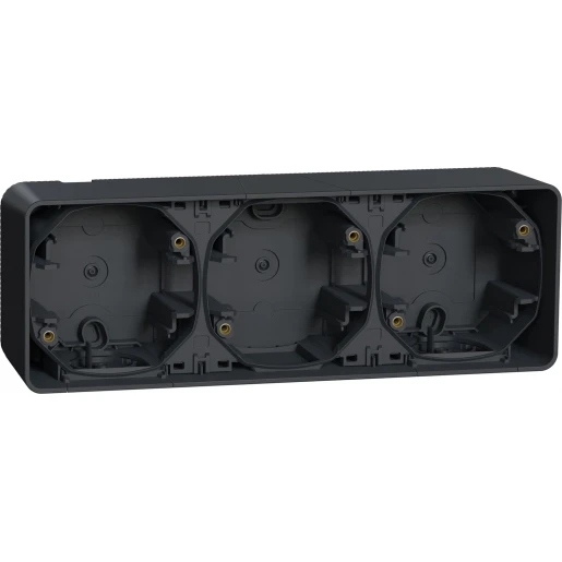 Merten Mureva Opbouwbak inbouwschakelmateriaal part box 3-voudig grijs Horizontaal MUR37713