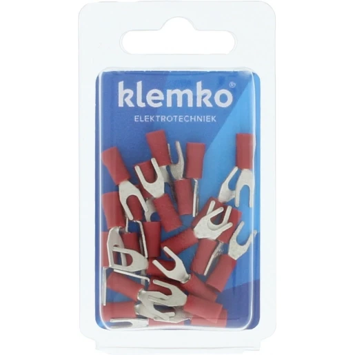 Klemko Blister verpakte Geïsoleerde Vorkkabelschoen M3,5 voor 0,5-1,5mm2