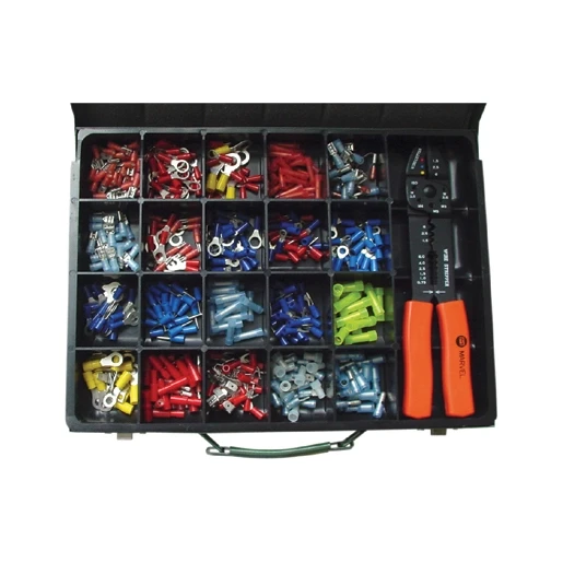 Klemko Assortiment geïsol. kabelschoenen in metalen kist