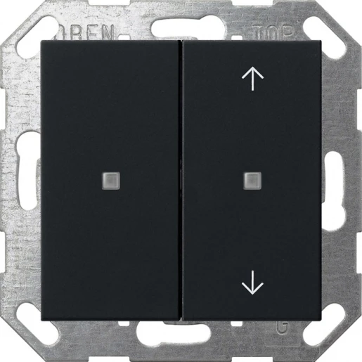 Gira KNX drukc. wip 2-v onbedrukt/pijlen System 55 zwart m