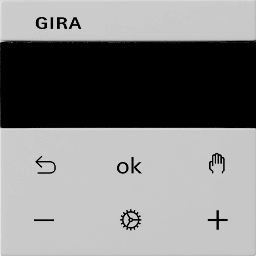 Gira System 55 3000 ruimtetemperatuurregelaar display enkelvoudig Mat grijs 5393015