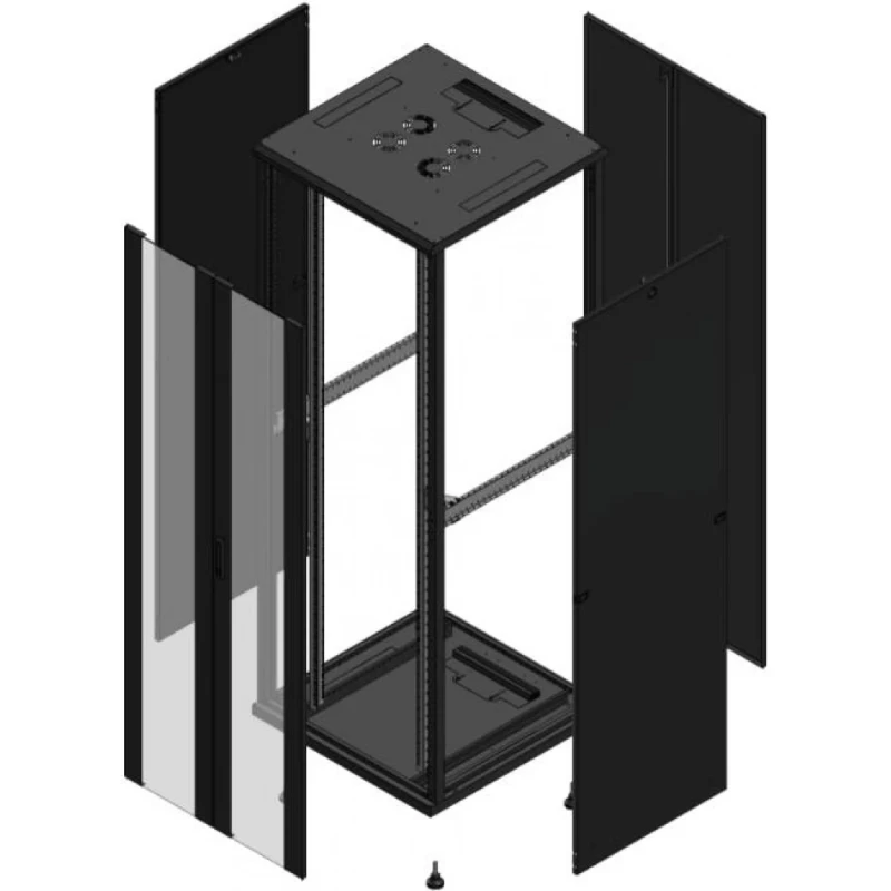 Gigamedia Vloer patchkast AV dubbel VER AR dubbel TOL 19" 47HE 800x800mm Zwart GGM 704788PVDPTD