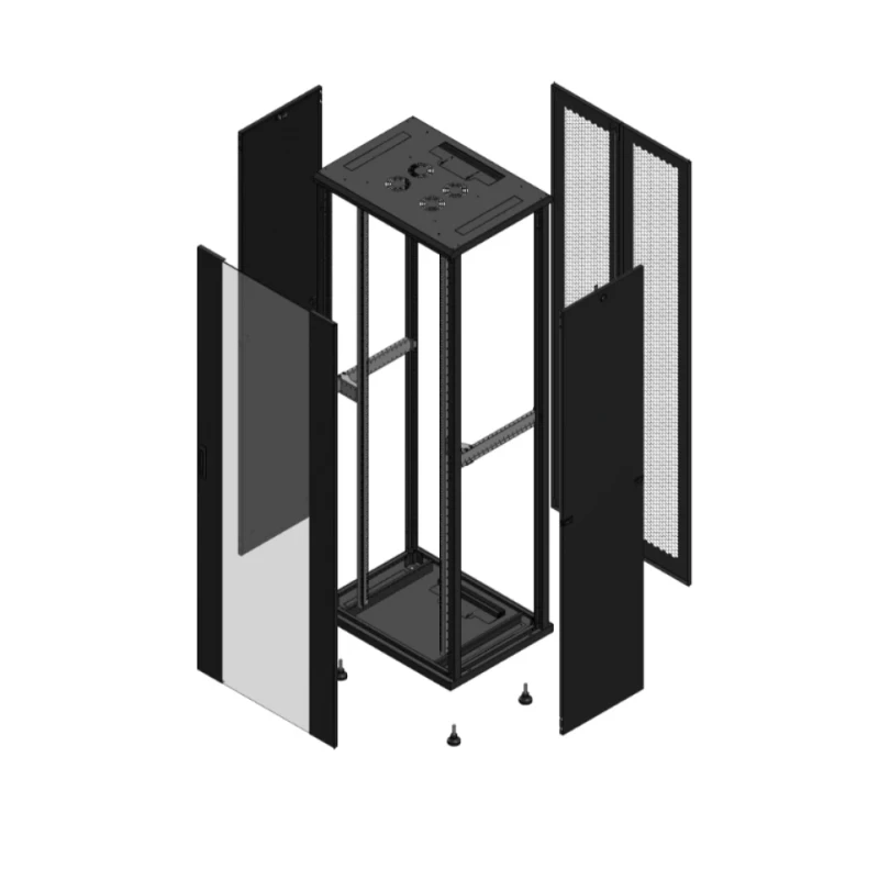 Gigamedia Vloer patchkast AV enkel VER AR dubbel PER 19" 47HE 800x600mm Zwart GGM 704786PVSPPD