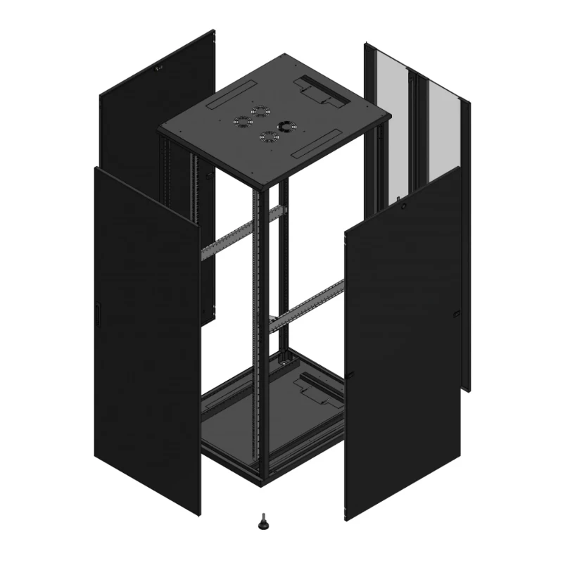 Gigamedia Vloer patchkast AV enkel TOL AR dubbel VER 19" 42HE 800x1000mm Zwart GGM 7042810PTSPVD