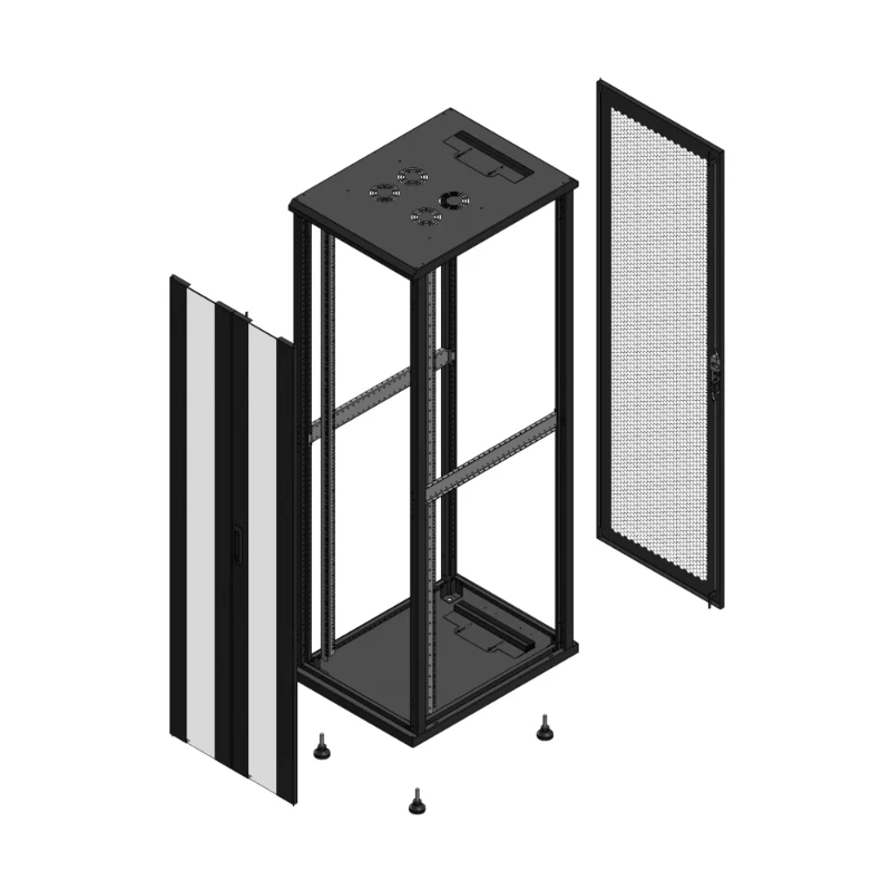 Gigamedia Vloer patchkast AV dubbel VER AR enkel PER EX 19" 42HE 600x800mm Zwart GGM 704268PVDPPSEX