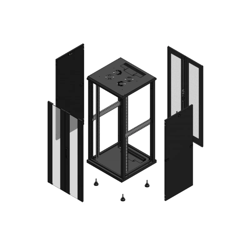 Gigamedia Vloer patchkast AV dubbel VER AR dubbel PER 19" 26HE 600x600mm Zwart GGM 702666PVDPPD
