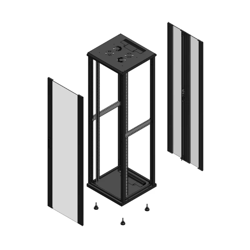 Gigamedia Vloer patchkast AV enkel VER AR dubbel VER EX 19" 42HE 600x600mm Zwart GGM 704266PVSPVDEX