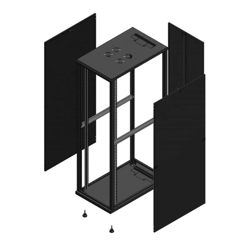 Gigamedia Vloer patchkast SP AR dubbel TOL 19" 42HE 600x1000mm Zwart GGM 7042610SPPTD
