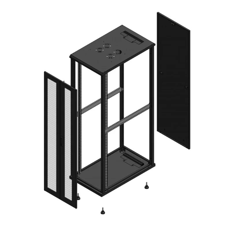 Gigamedia Vloer patchkast AV dubbel PER PAR EX 19" 42HE 600x1000mm Zwart GGM 7042610PPDPAREX