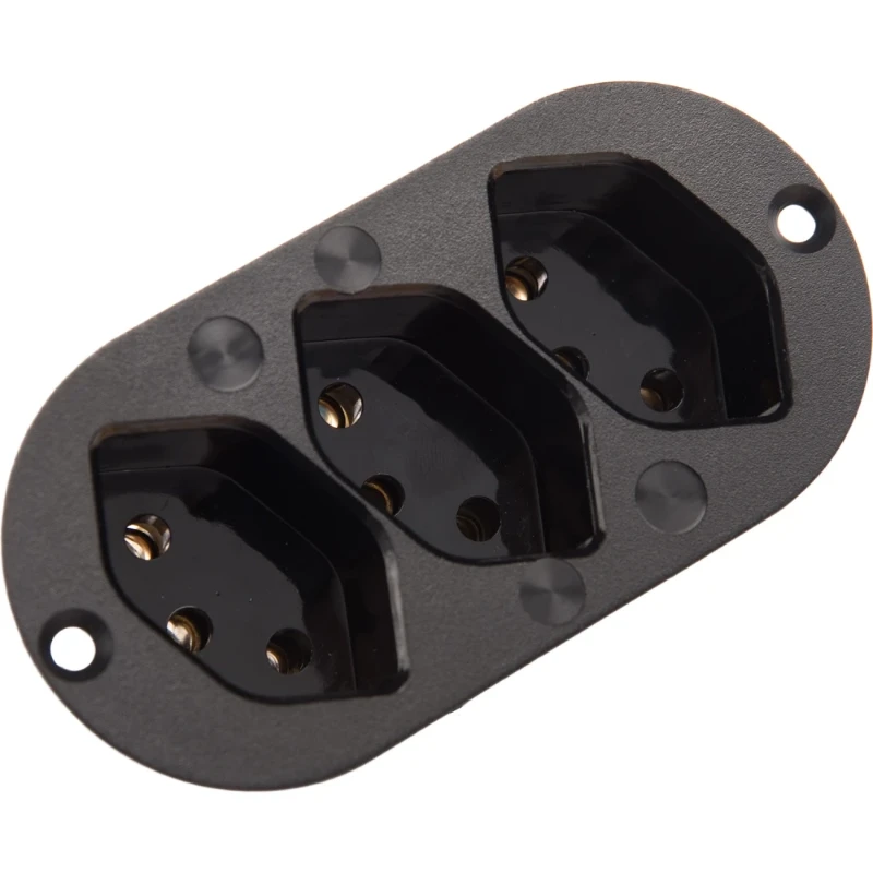 Martin Kaiser inbouw toestelcontactdoos 3-voudig geaard ch t13 250V 10A IP20 zwart 503/2/SW