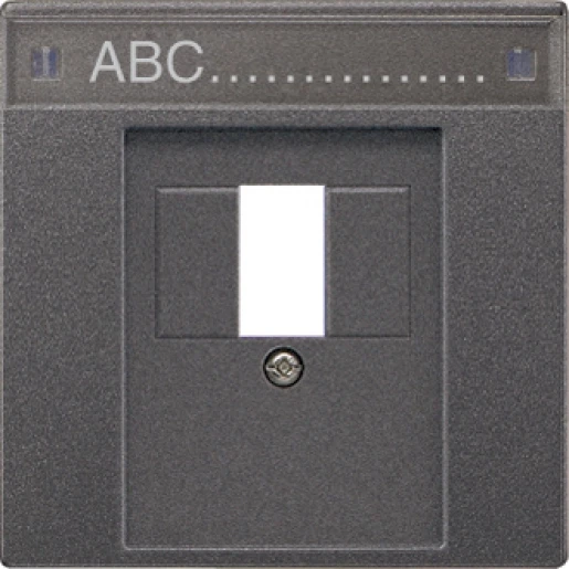 Jung LS range Afdekking + tekstveld + USB TAE 1 connector MetaalMet label antraciet AL2969TNAAN