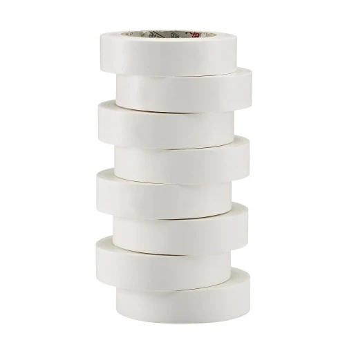 Bizline hoogwaardige vinyltape 15mmx10m wit (1 rol)