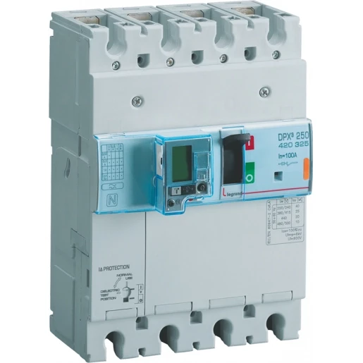 Legrand DPX3 250 ELECTRONISCH+AARDLEK 4 POLIG 100A KA-WAARDE 25KA