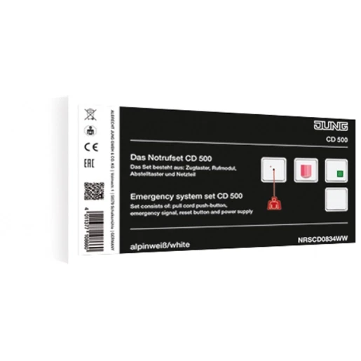 Jung CD range miva set cd schakelmateriaal set compleet 71x71mm wit NRSCD0834WW