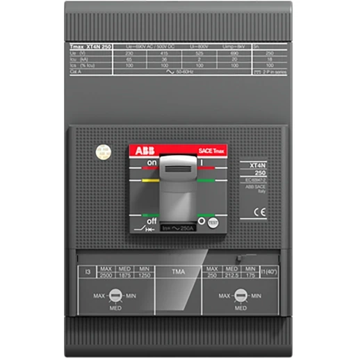 ABB Tmax XT4S 250/R200 3P vast met vooraansluiting instelbare therm. en m