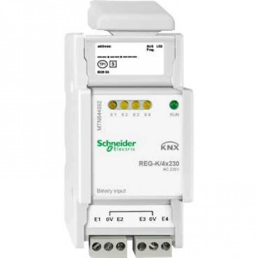 Merten SpaceLogic KNX Binaire ingang bussysteem 4-voudig 0V AC KNX DIN-rail MTN644992