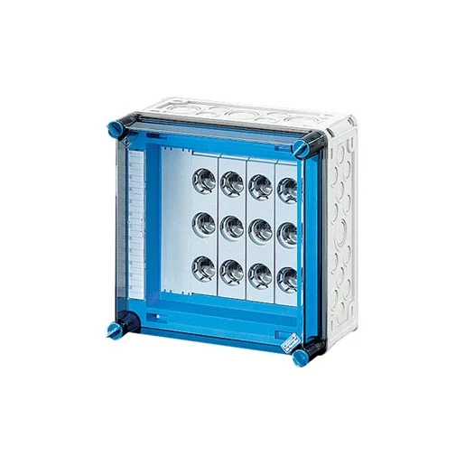 Hensel Enymod Mi Zekeringkast 3P DII E27 op Rail 400a 5P BM2 Schroefzekering 4x25A 300x300x170mm MI 3274