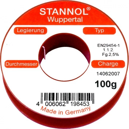 Stannol HS10 Soldeertin S-SN60PB39CU1 535270 100g 1mm 99040507