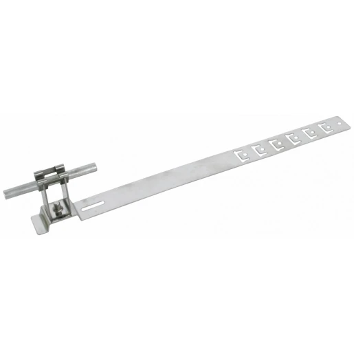 Dehn Roof conductor holder unigrip stst h 32mm rd 8mm embossed brace l 335m